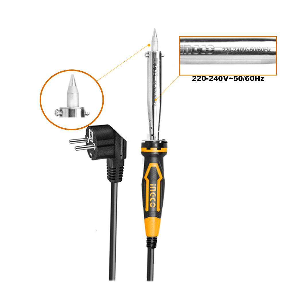 Mỏ hàn chì INGCO Hiệu suất ổn định, điện áp 220-240V, công suất 40W - 100W,  thời gian làm nóng 3 đến 5 phút -Thinksafe