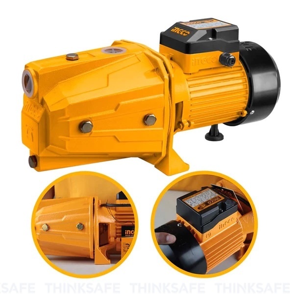 Máy bơm phun INGCO công suất 750W - 1500W, độ hút sâu 9m, Mô tơ dây đồng, Máy bơm đẩy xa dây cáp dài 0.15m - Thinksafe