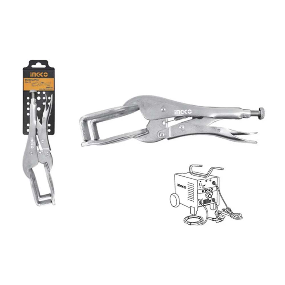 Kìm bấm hàn mỏ dẹp 10 inch INGCO HWP0210 Thép Carbon Mạ Niken - Nặng 592g Thinksafe