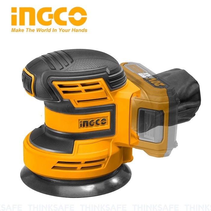 Máy chà nhám tròn 20V INGCO CROSLI2001, đĩa 125mm, kèm theo 5 miếng chà nhám - Thinksafe