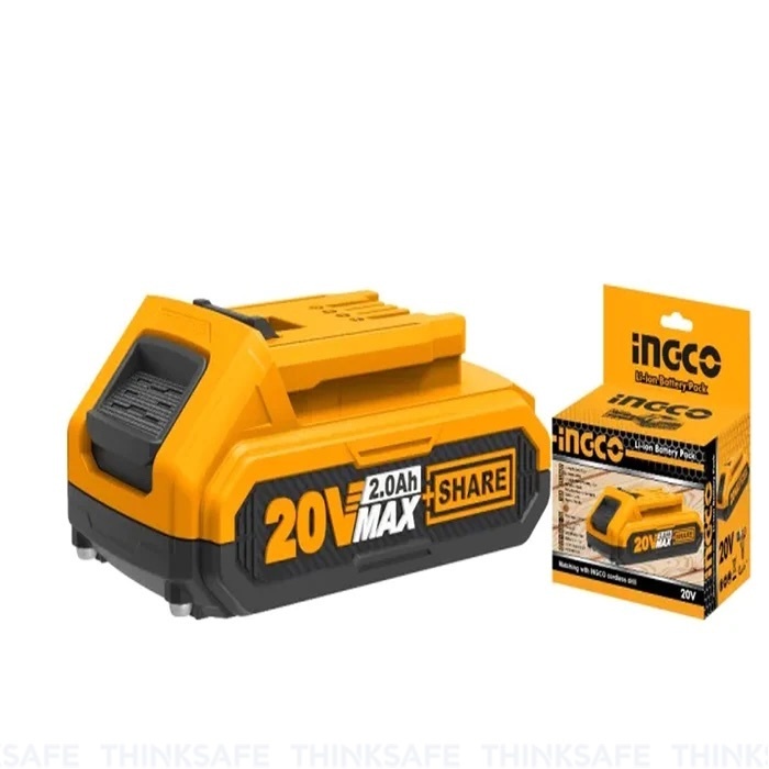 Pin INGCO FBLI20011 Lithium-ion 20V/2Ah cho máy Ingco - Dung lượng 2.0Ah - Thinksafe