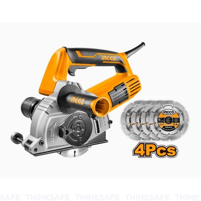 Máy cắt rãnh tường INGCO WLC15008 công suất 1500W, Đĩa cắt 125mm, Trục M14 - Bộ phụ kiện đầy đủ - Thinksafe
