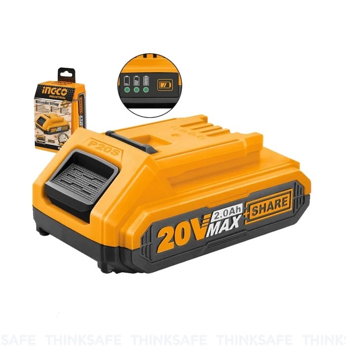Pin INGCO FBLI20011 Lithium-ion 20V/2Ah cho máy Ingco - Dung lượng 2.0Ah - Thinksafe
