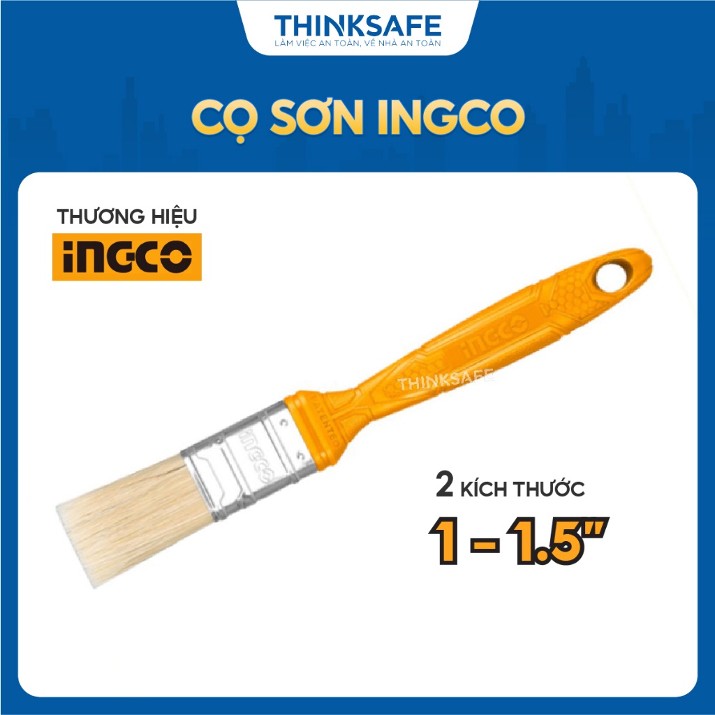 Cọ sơn INGCO độ rộng 1 - 4 inch, sơn dầu, tay cầm nhựa độc đáo - Thinksafe