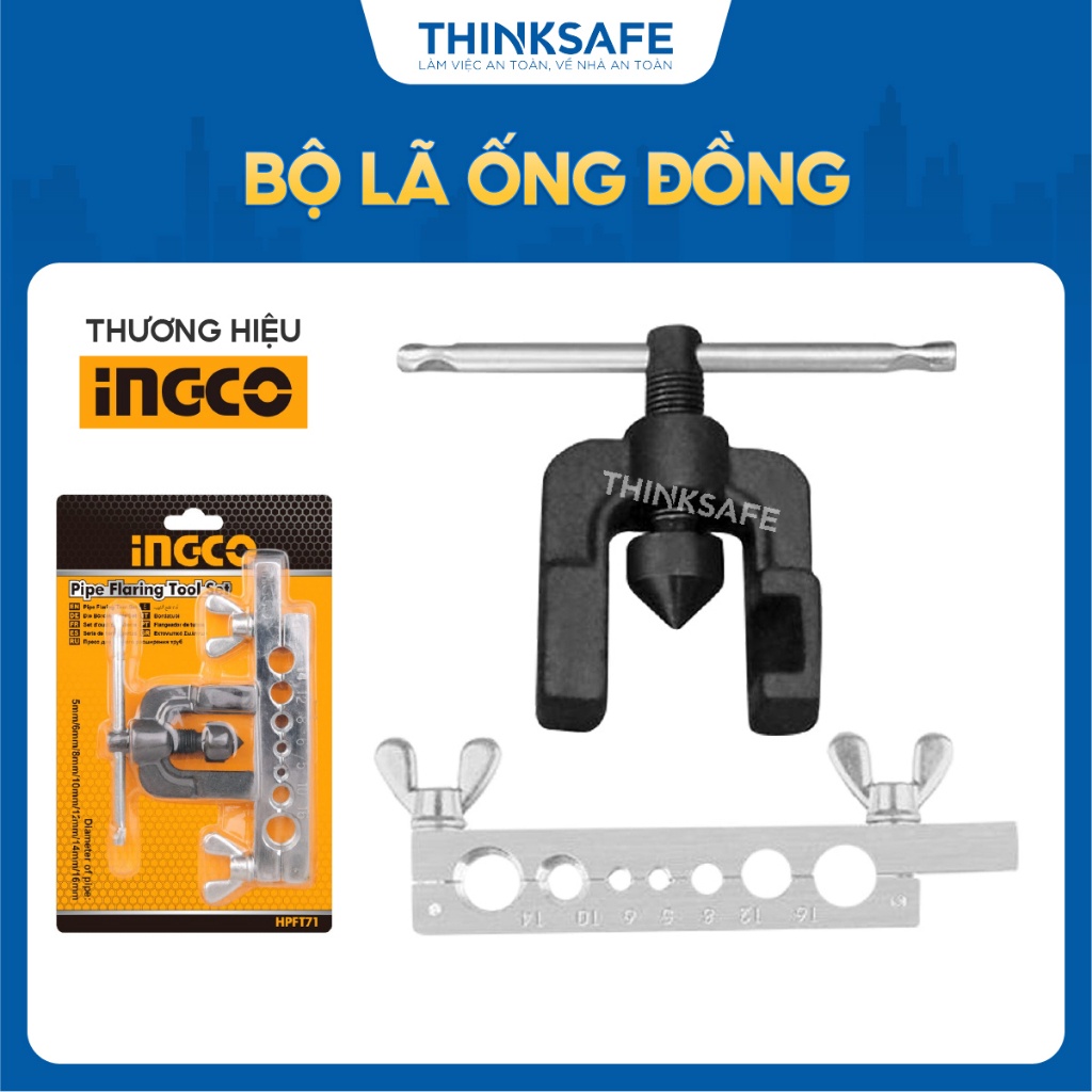 Bộ lã ống đồng INGCO HPFT71, Đường kính ống 5-16mm, cảo xoay mạ Cr, khung thép cứng, chịu lực tốt - Thinksafe