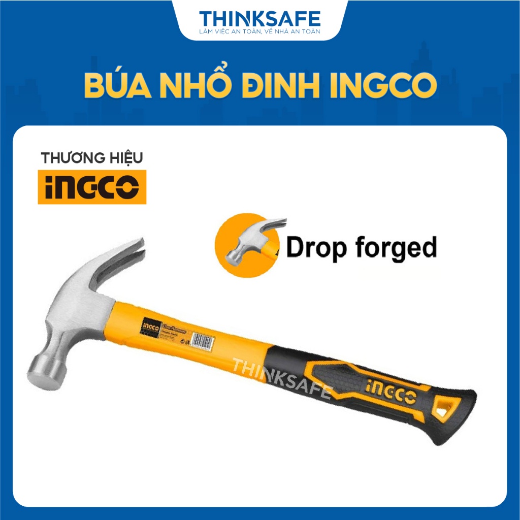 Búa nhổ đinh INGCO 220g và 450g, Đầu búa rèn thép carbon 45#, Tay cầm ...