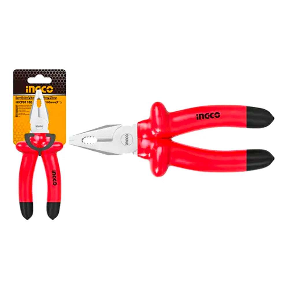 Kìm răng cách điện INGCO HICP01180 7 inch 8 inch - Tay cầm bọc nhựa chuyên dụng, cách điện 1000V - Thinksafe