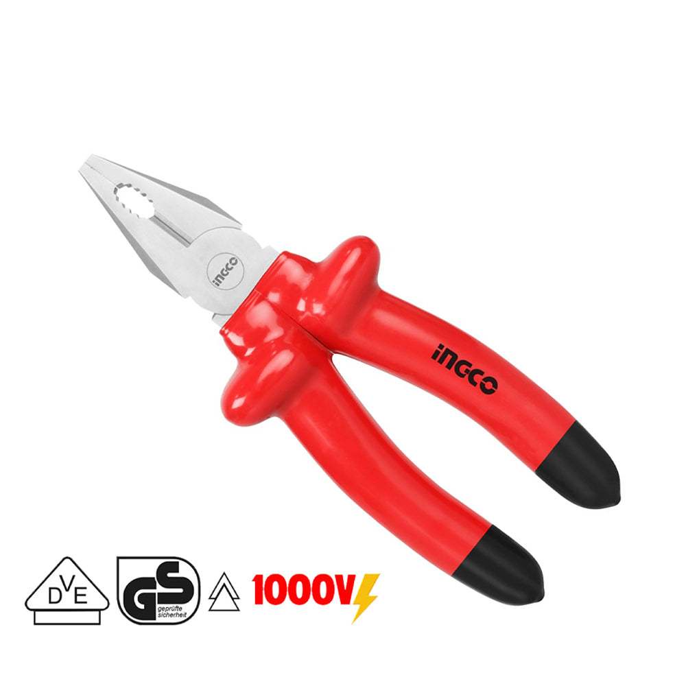 Kìm răng cách điện INGCO HICP01180 7 inch 8 inch - Tay cầm bọc nhựa chuyên dụng, cách điện 1000V - Thinksafe