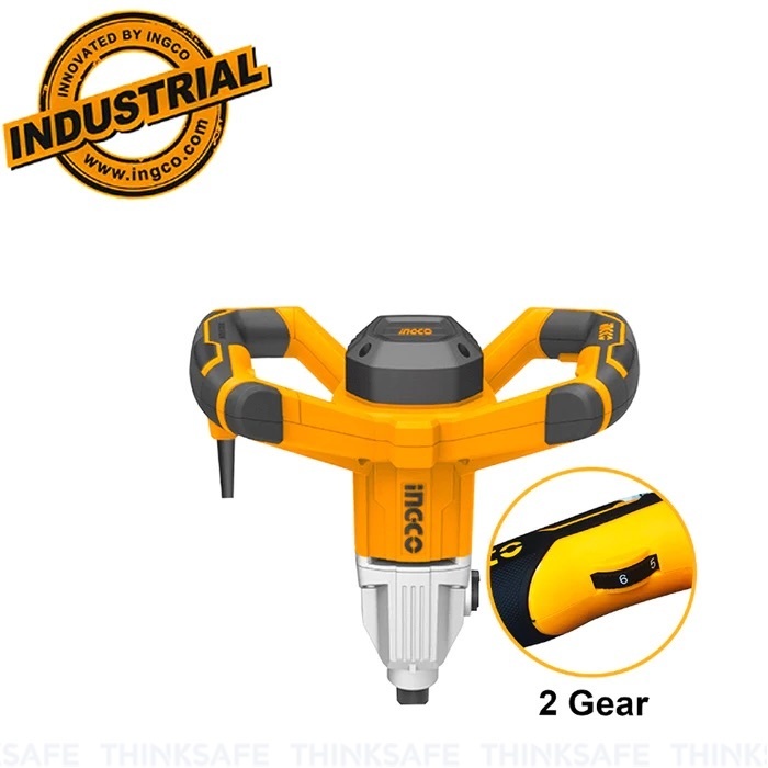 Máy trộn sơn INGCO MX214008 công suất 1400w nhông hộp số bằng nhôm hợp kim, cốt trộn M14 kèm 1 cần trộn sơn - Thinksafe