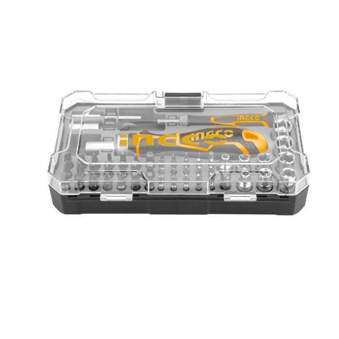 Bộ tua vít 55 chi tiết INGCO HKSDB0558 gồm 21 Mũi Vít 6.35 x 25mm, 20 Mũi Vít Chính Xác, thép crv có từ - Thinksafe