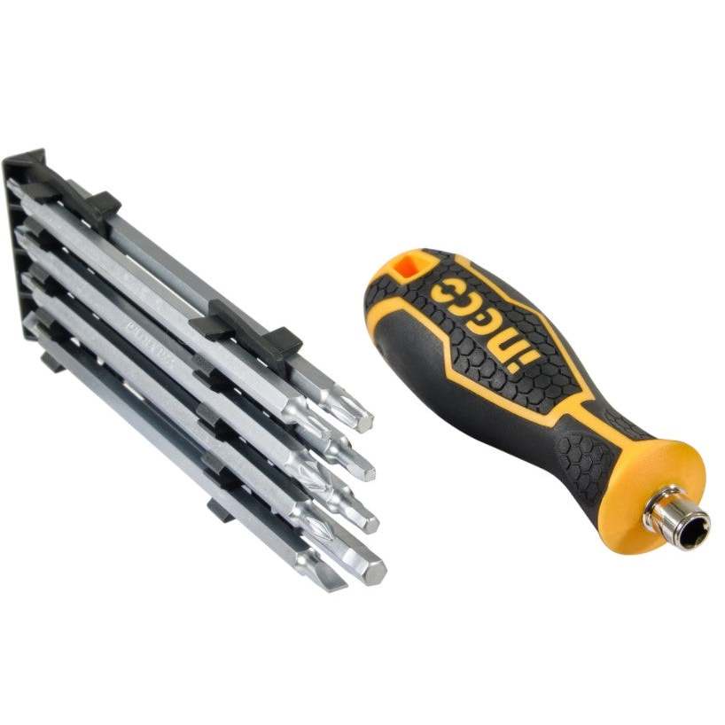 Bộ tua vít 18 đầu INGCO AKISD0181, Kích thước 6.35X160MM, chất liệu thép crv, tay cầm hoán đổi dễ dàng - Thinksafe