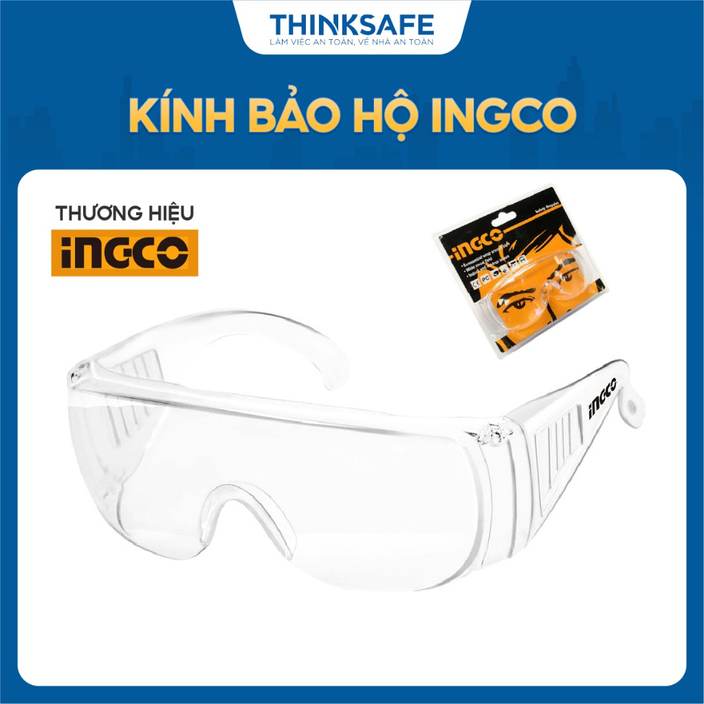 Kính bảo hộ INGCO HSG05, ngăn tia cực tím, chống va đập, đa năng - Thinksafe