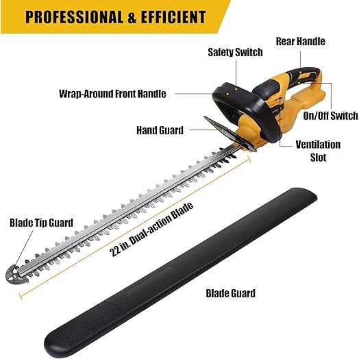 Máy cắt hàng rào 20V INGCO CHTLI20018, Chiều dài lưỡi 18inch, Tốc độ tối đa 140rpm, Không kèm pin và sạc - Thinksafe