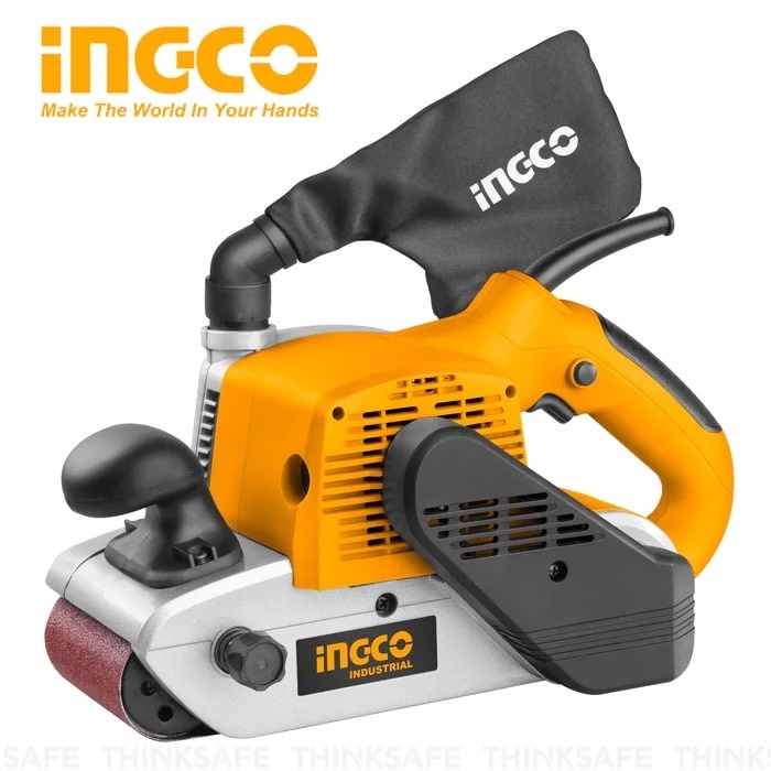 Máy chà nhám INGCO PBS12001 1200W, Tốc độ 500m/phút, Kích thước 610x100mm, Kèm 1 dây nhám - Thinksafe