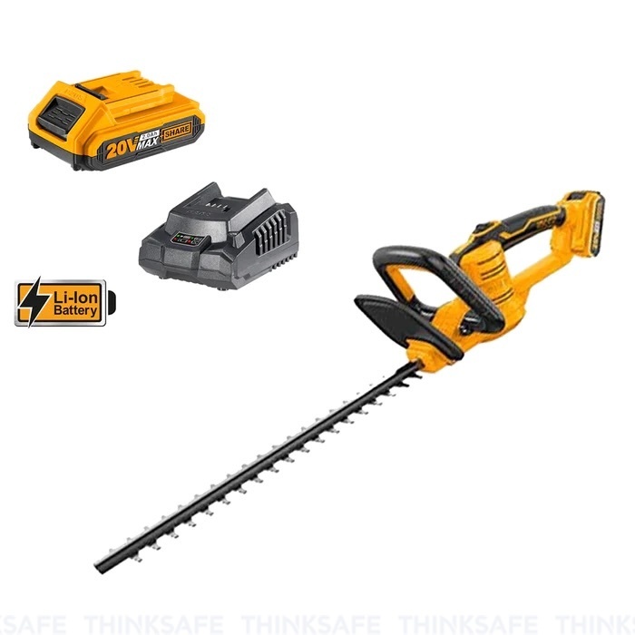 Máy cắt hàng rào pin 20V INGCO CHTLI20461, Lưỡi 450mm, Đường kính cắt 18mm, Kèm 1 pin và 1 sạc - Thinksafe