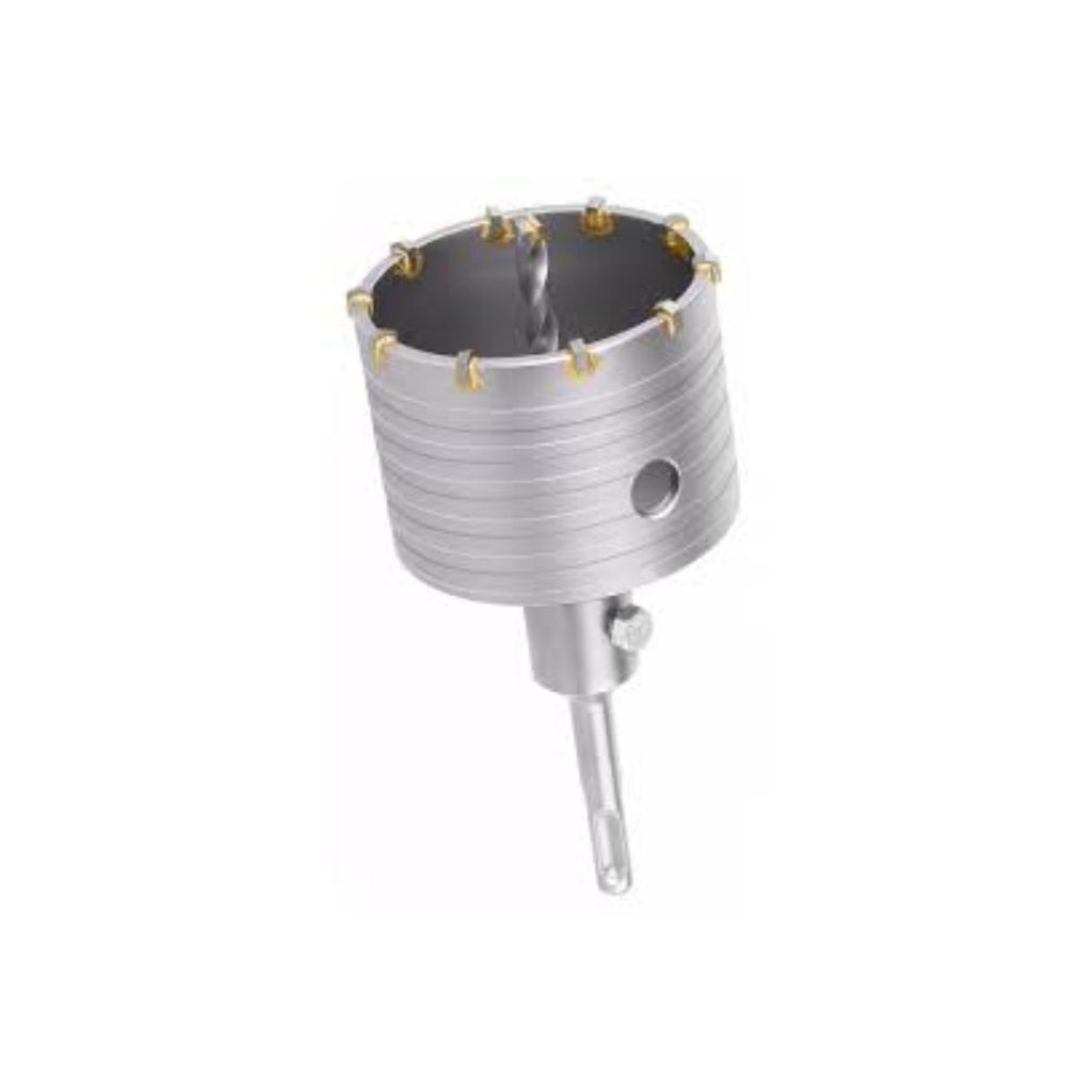 Mũi khoan lỗ INGCO đường kính lõi 50mm - 100mm, 5 lưỡi TCT, Khớp nối 110mm, kèm mũi khoan gài 110mm - Thinksafe