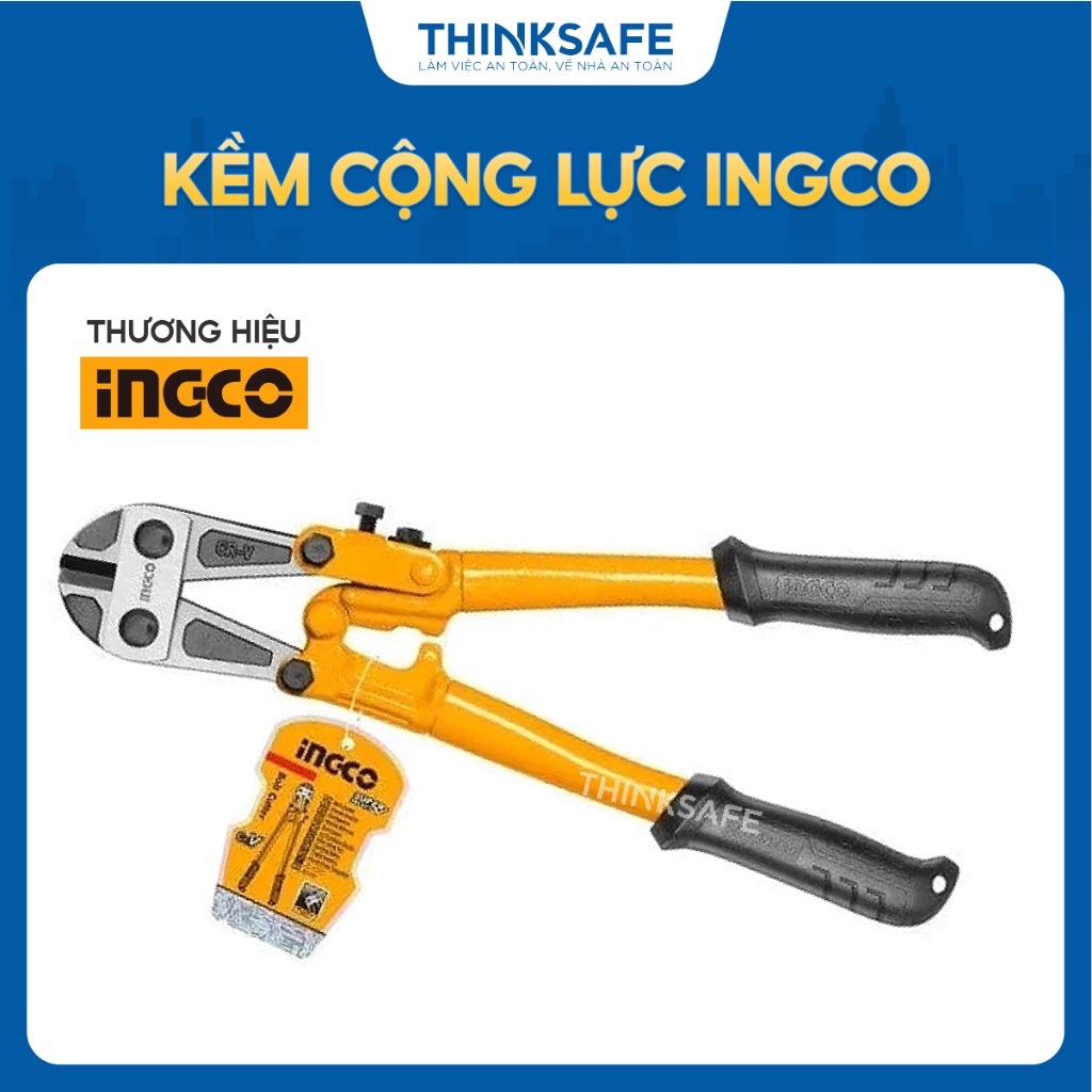Kìm cộng lực 14-24 inch INGCO HBC1814, Cắt tối đa 7mm, Tay cầm thoải mái - Thinksafe