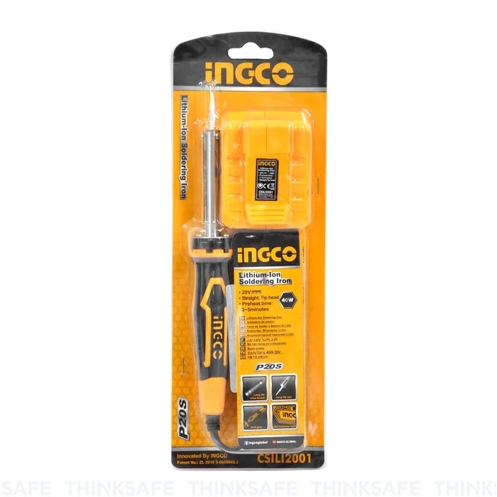 Mỏ hàn pin 20V INGCO CSILI2001, Công suất 40W, Thời gian làm nóng 3~5 phút, Không kèm pin và sạc - Thinksafe