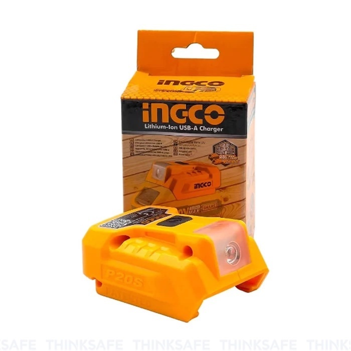 Thiết bị sạc USB 20V INGCO CUCLI2022, Công suất đầu ra 5V/1A 12V/0.5A, Không kèm Pin và sạc - Thinksafe