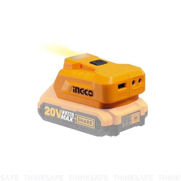 Thiết bị sạc USB 20V INGCO CUCLI2022, Công suất đầu ra 5V/1A 12V/0.5A, Không kèm Pin và sạc - Thinksafe