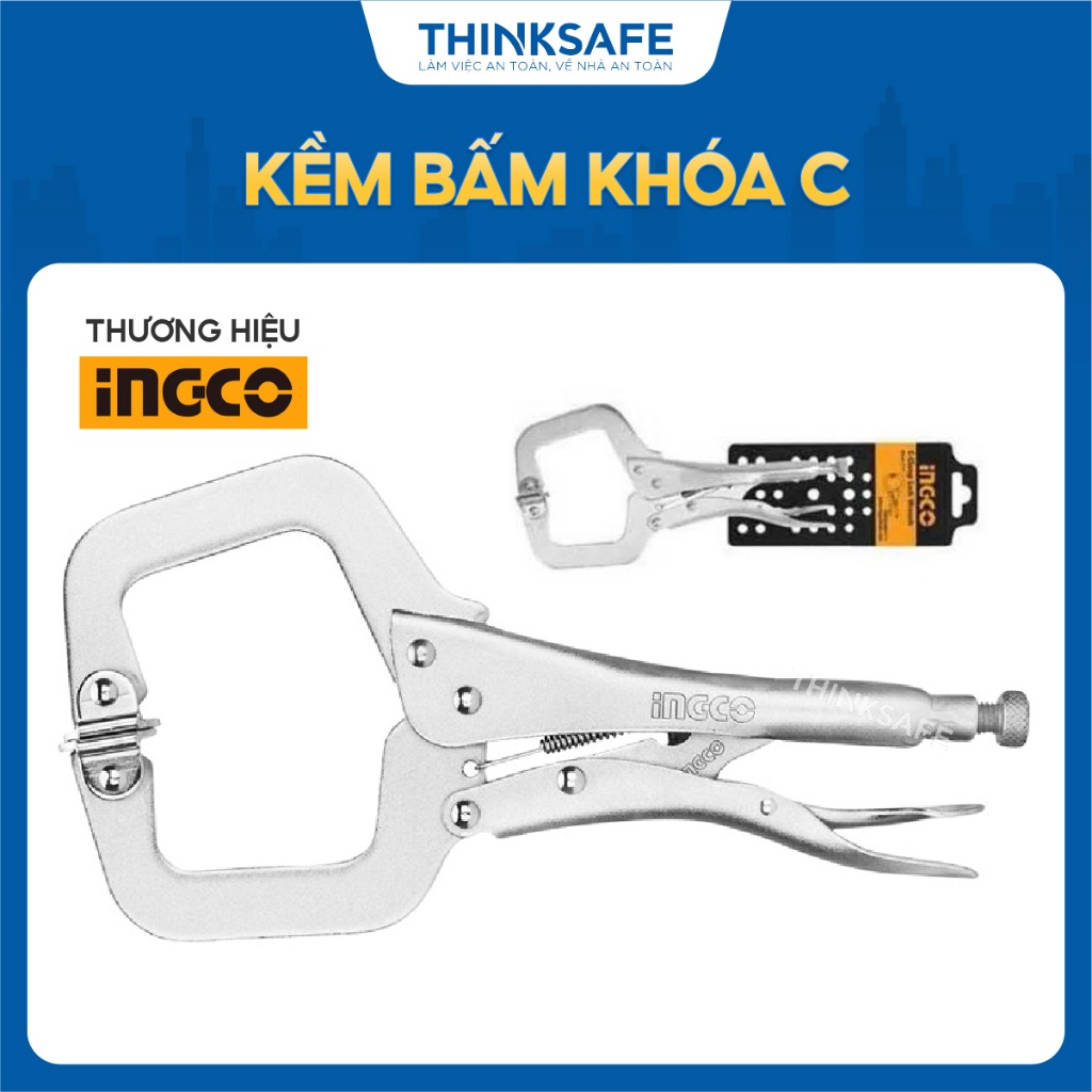 Kìm bấm khóa C INGCO HCCLW0211 (11 inch) Thép Carbon Mạ Niken 710g - Thinksafe