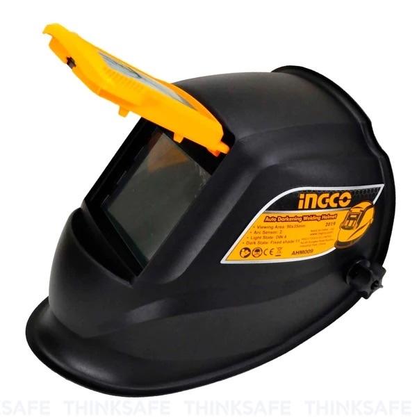 Mặt nạ hàn tự động INGCO AHM009 Vùng quan sát 90×35mm, Kiểm soát bóng râm Không thể điều chỉnh - Thinksafe