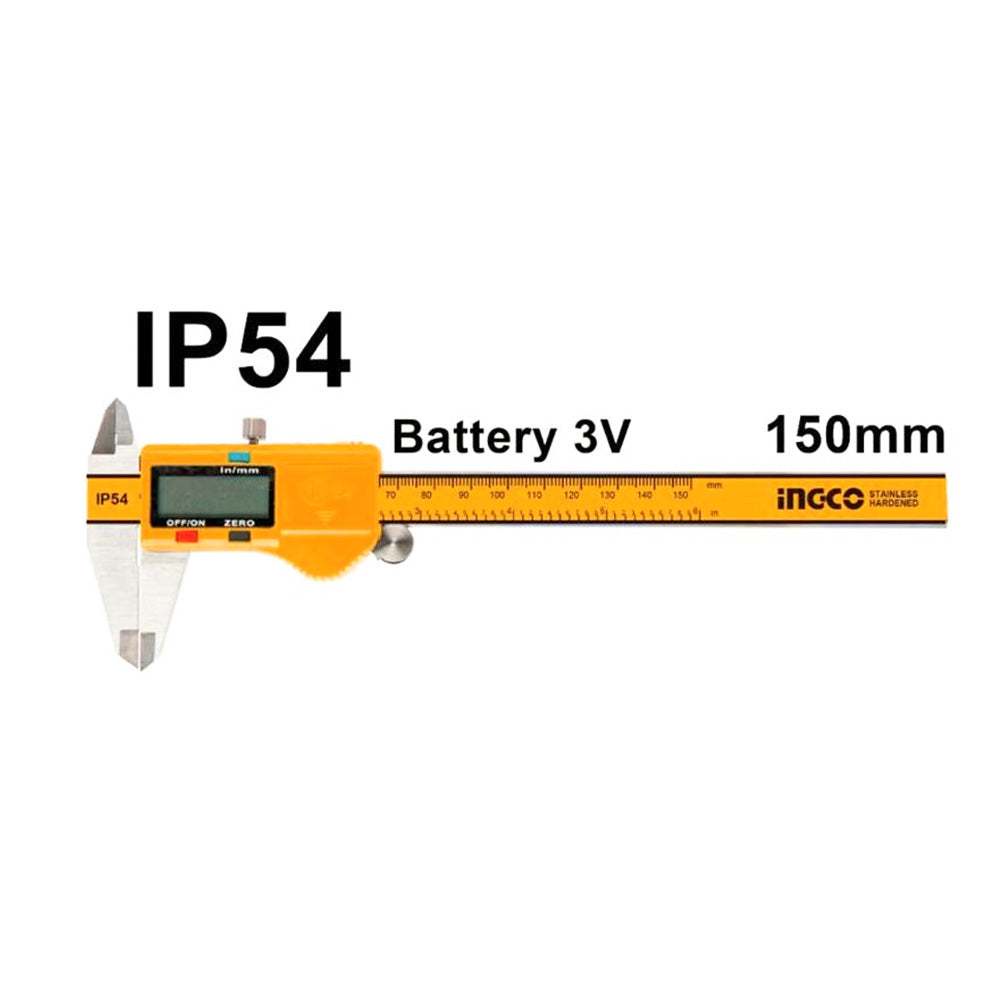 Thước cặp điện tử INGCO HDCD28150 - Vỏ IP54, Pin 3V - Chuyển đổi đơn vị mét/inch ở mọi vị trí - Thinksafe
