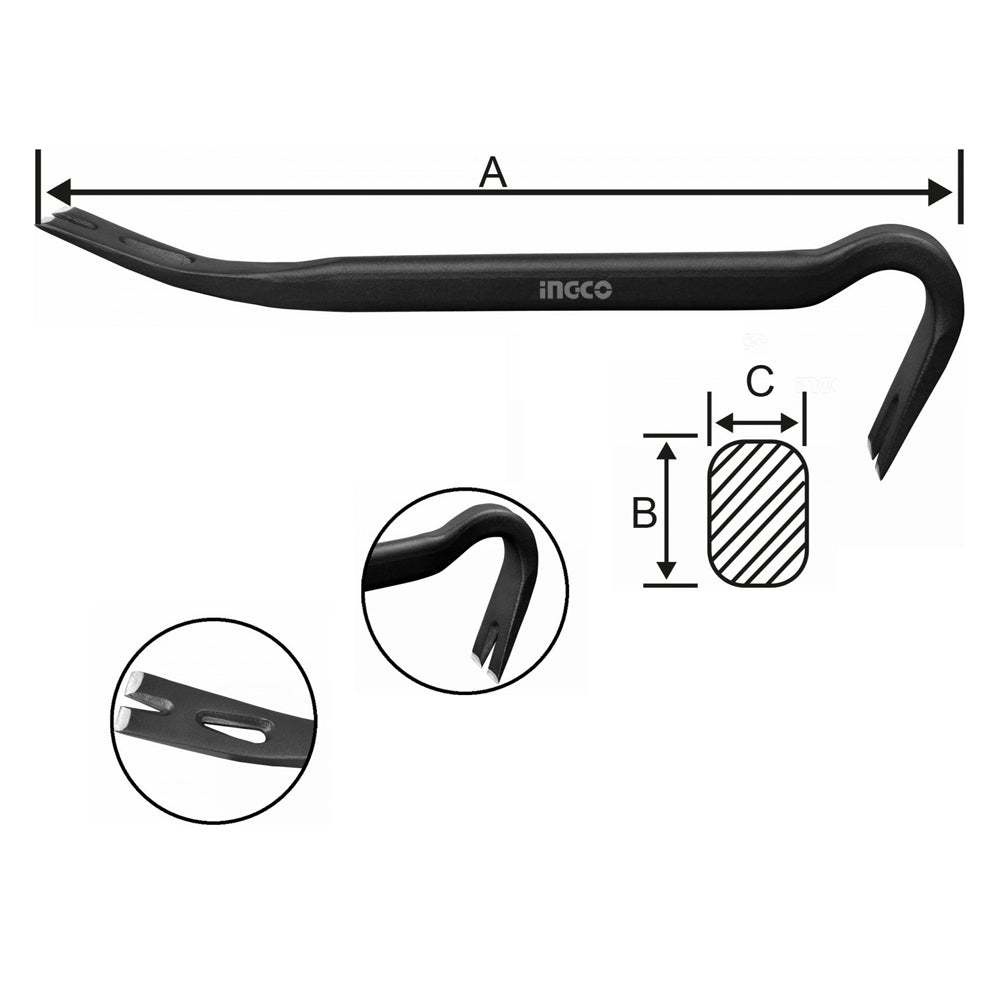 Xà beng INGCO HWBA01142 HWBA01242 kích thước 14 inch - 24 inch Hợp kim siêu chắc, bền bỉ - Thinksafe
