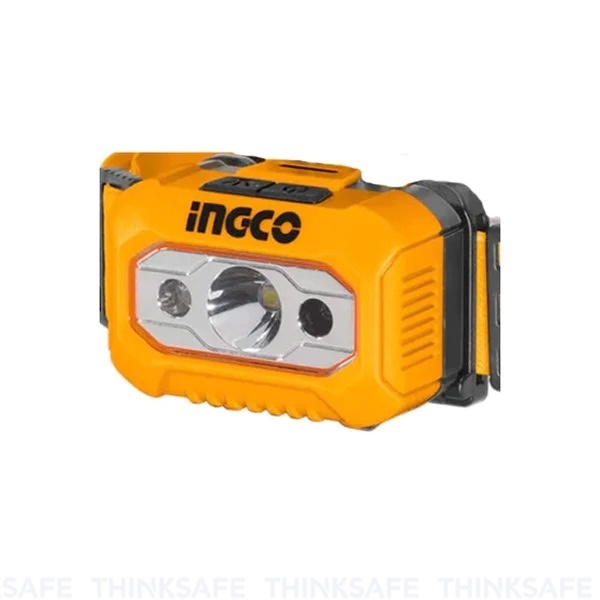 Đèn pin đội đầu dùng pin tiểu INGCO HHL013AAA5 độ sáng 100 lumen, chống nước IPX4, rọi xa 91m - Thinksafe