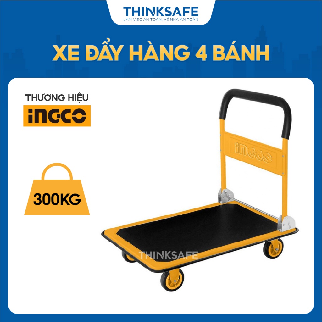 Xe đẩy hàng gấp gọn INGCO HPHT13002, tải trọng 300kg, thiết kế an toàn và tiện lợi Xe kéo hàng chính hãng - Thinksafe
