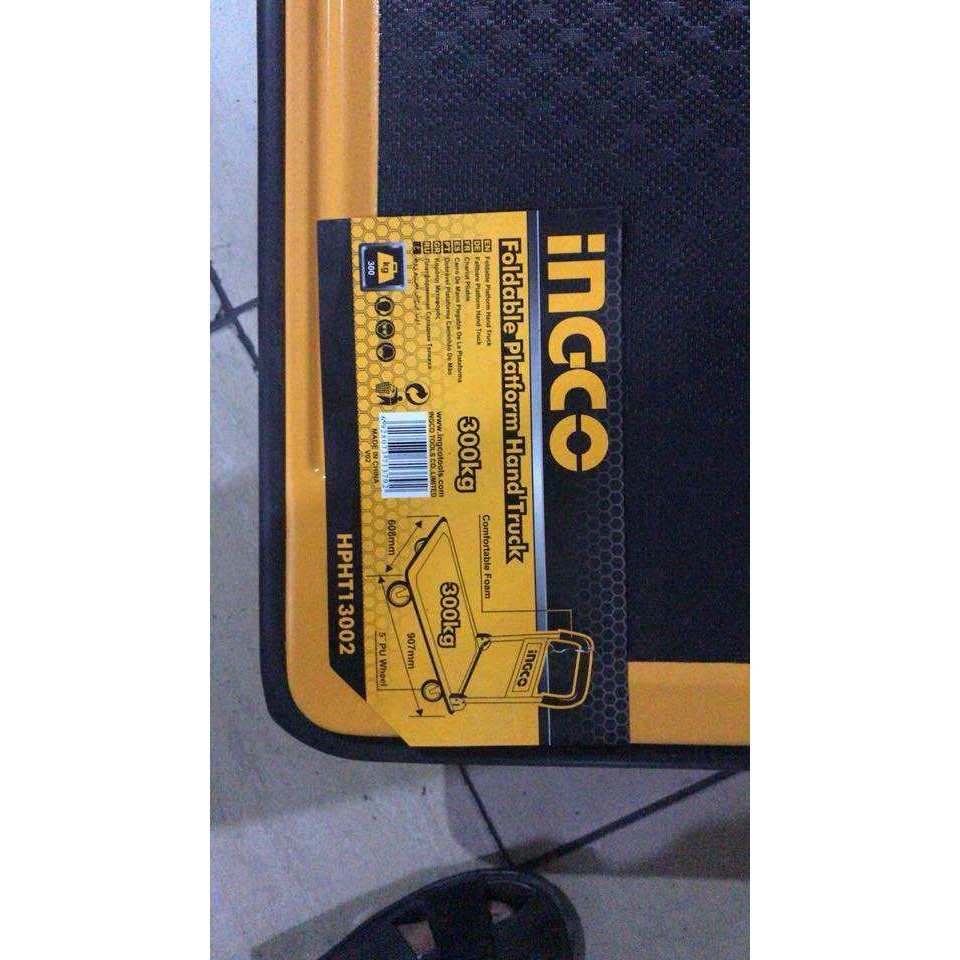 Xe đẩy hàng gấp gọn INGCO HPHT13002, tải trọng 300kg, thiết kế an toàn và tiện lợi Xe kéo hàng chính hãng - Thinksafe