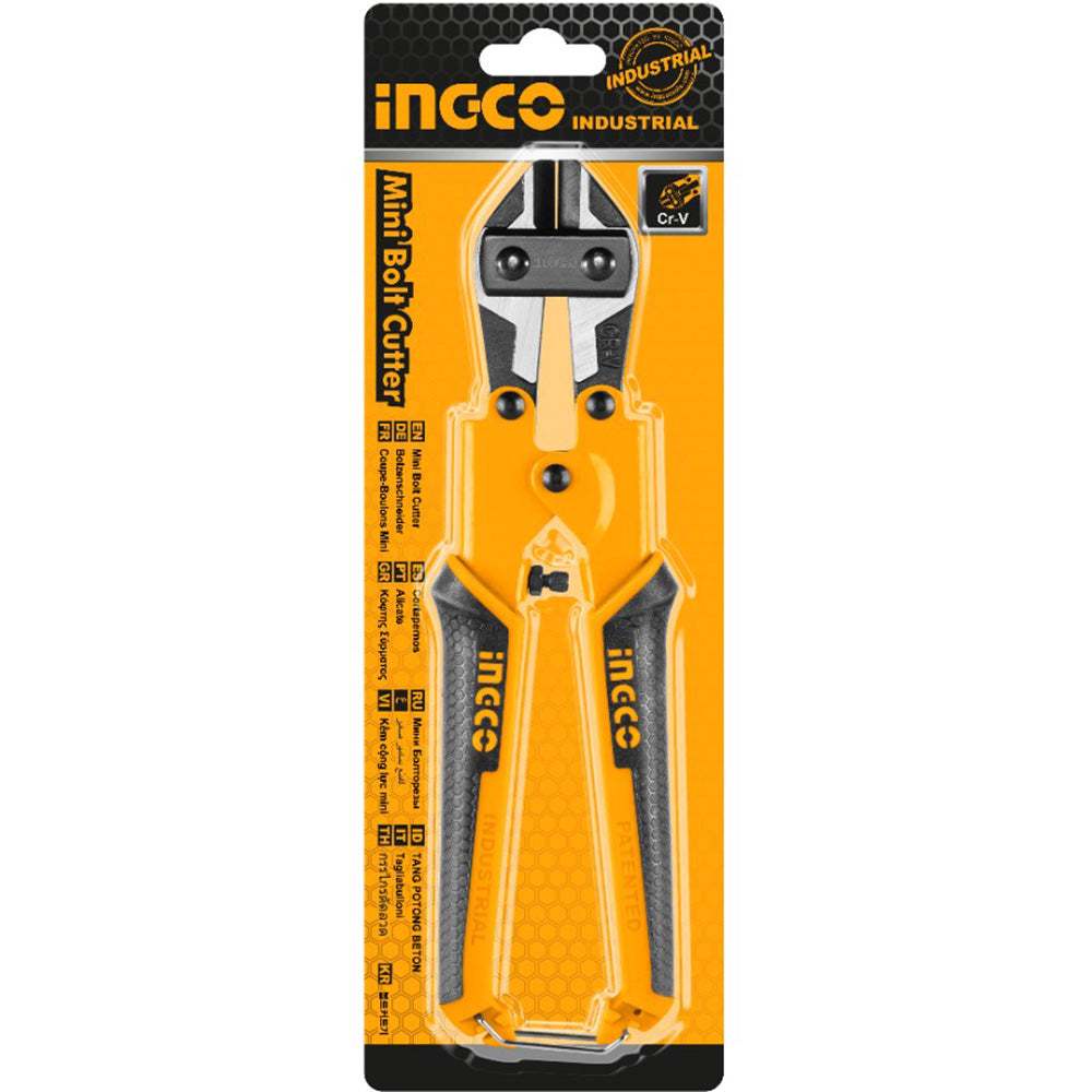 Kìm mini cộng lực 8inch INGCO HMBC0808 thép Cr-V, đen bóng, tay cầm 2 màu, chốt khóa - Thinksafe