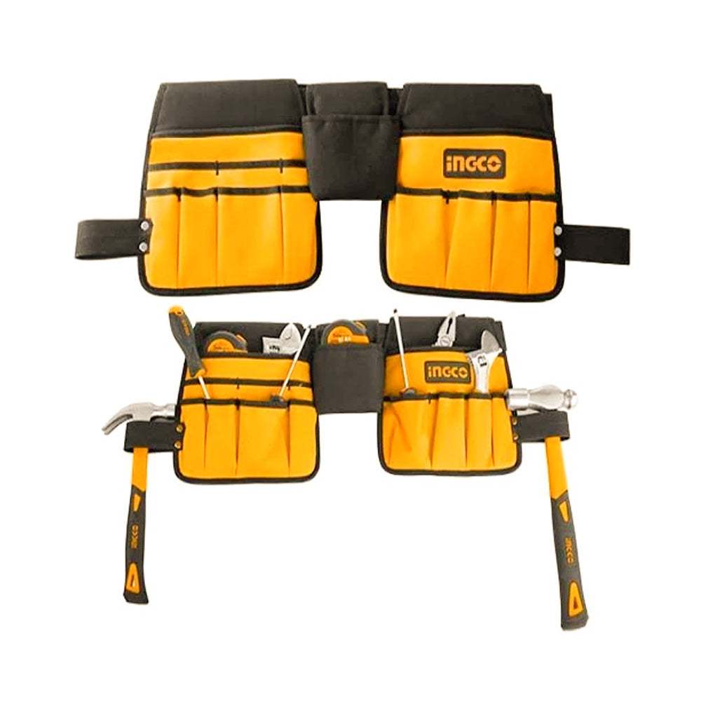 Giỏ đựng công cụ đeo lưng INGCO HTBP02031 - Dây đai điều chỉnh, 14 ngăn, chất liệu polyester 600D - Thinksafe