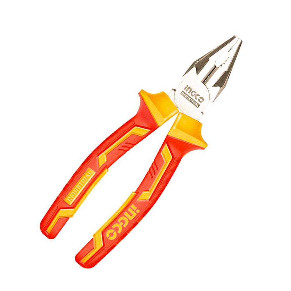 Kìm răng cách điện 6 - 8 inch INGCO HICP28168 đầu kềm được mạ đen và đánh bóng, Tay cầm cách điện 1000V -Thinksafe