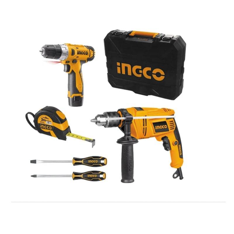 Bộ 108 món dụng cụ gia đình INGCO HKTHP11081 gồm Máy khoan pin, máy khoan búa, tua vít, mũi khoan đa dạng - Thinksafe