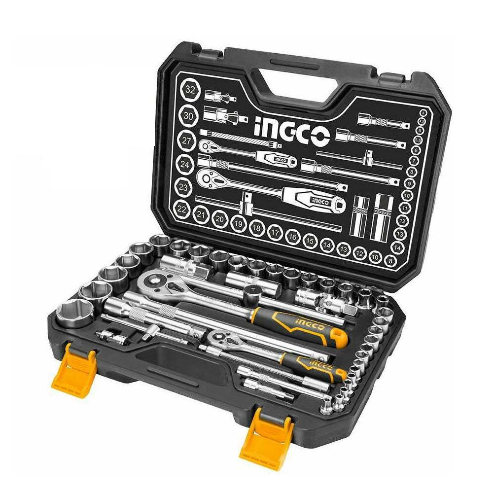 Bộ 44 đầu tuýp 1/4 và 1/2 inch INGCO HKTS42441, nhiều kích thước, thanh trượt linh động, chất liệu thép crv - Thinksafe