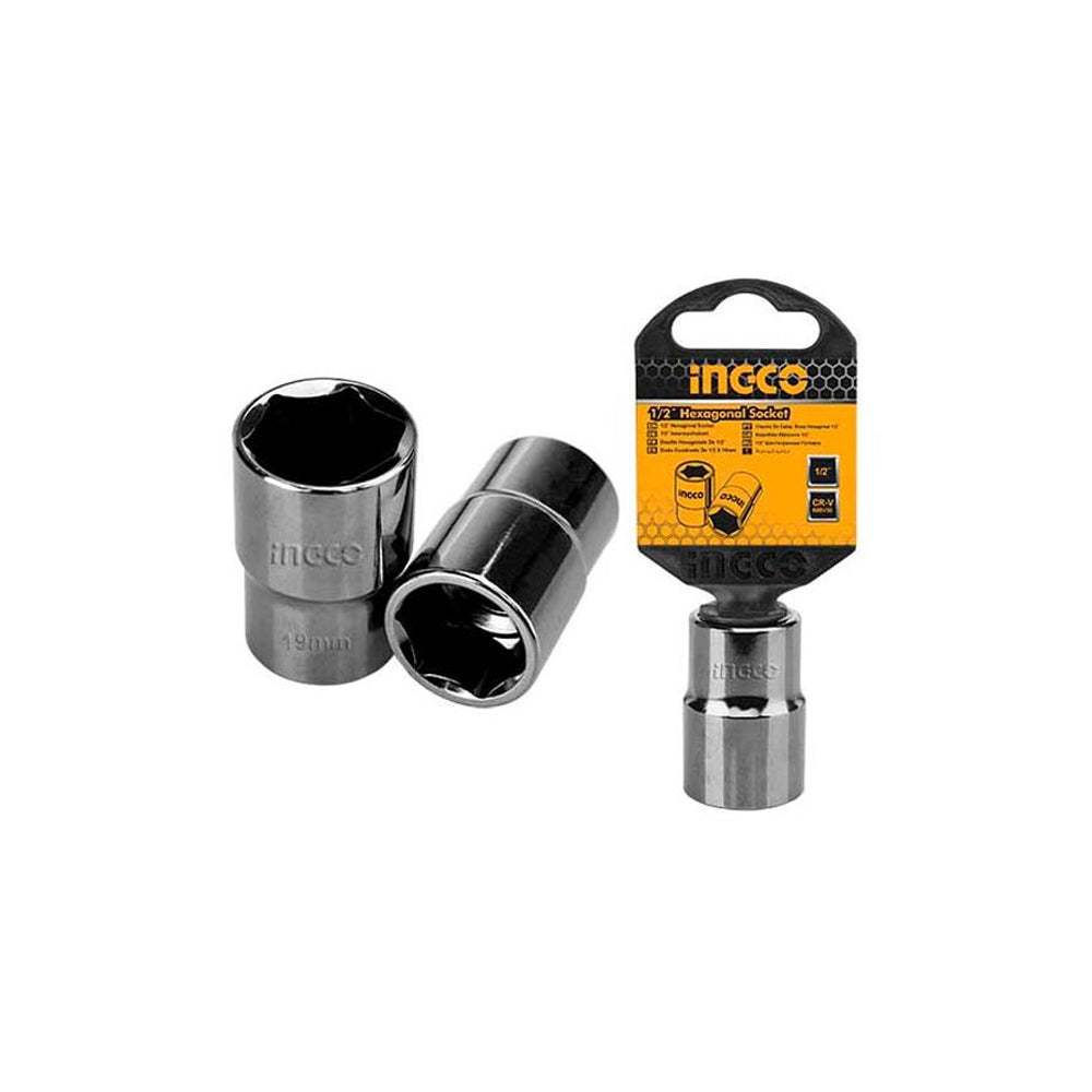 Đầu tuýp INGCO kích thước 1/2 inch, chiều dài 8 - 16 mm, đầu khẩu chất liệu 50BV30 chịu nhiệt, mạ Niken đen- Thinksafe