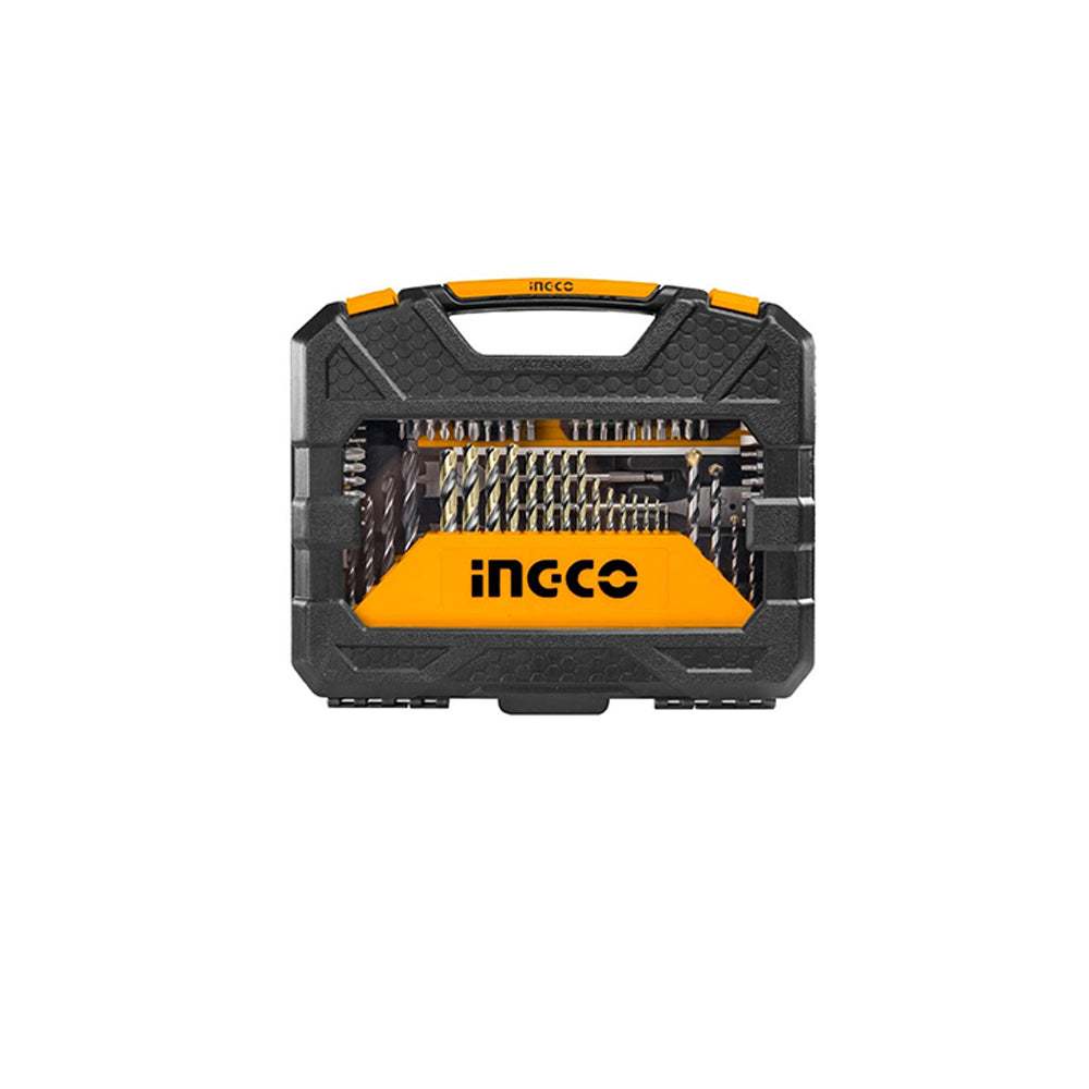 Bộ dụng cụ 86 món INGCO HKTAC010861 mũi khoan siết vít, thước thủy mini, dao rọc giấy, đầu tuýp, thước đo - Thinksafe
