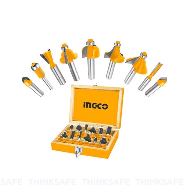 Bộ 12 mũi phay gỗ INGCO AKRT12141, đường kính 1/4 inch (6mm) - Thinksafe