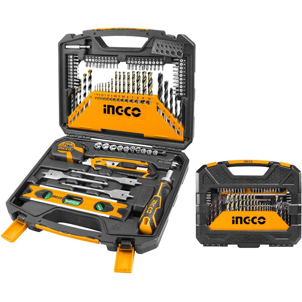 Bộ dụng cụ 86 món INGCO HKTAC010861 mũi khoan siết vít, thước thủy mini, dao rọc giấy, đầu tuýp, thước đo - Thinksafe