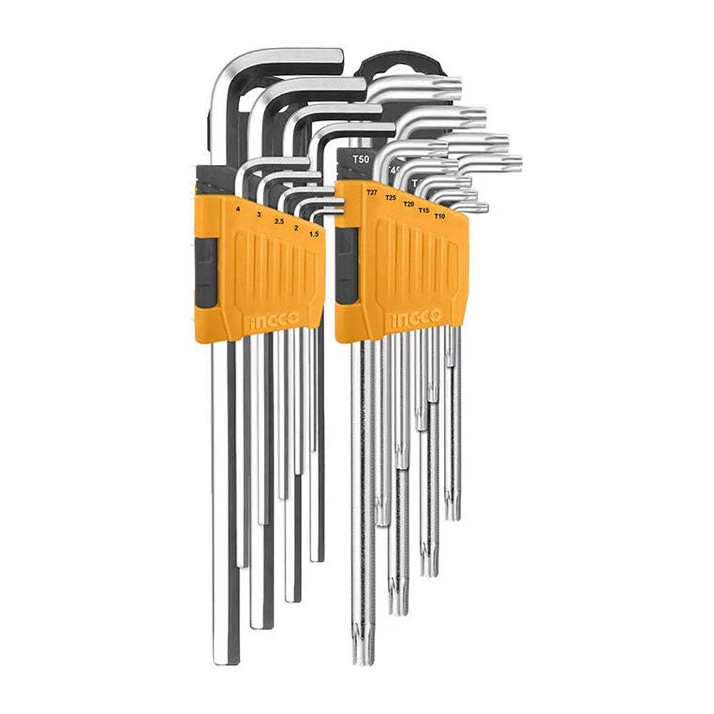 Bộ 18 chìa lục giác và bông INGCO HHKSET0181, kích thước 1.5-10mm, làm từ thép CRV - Thinksafe