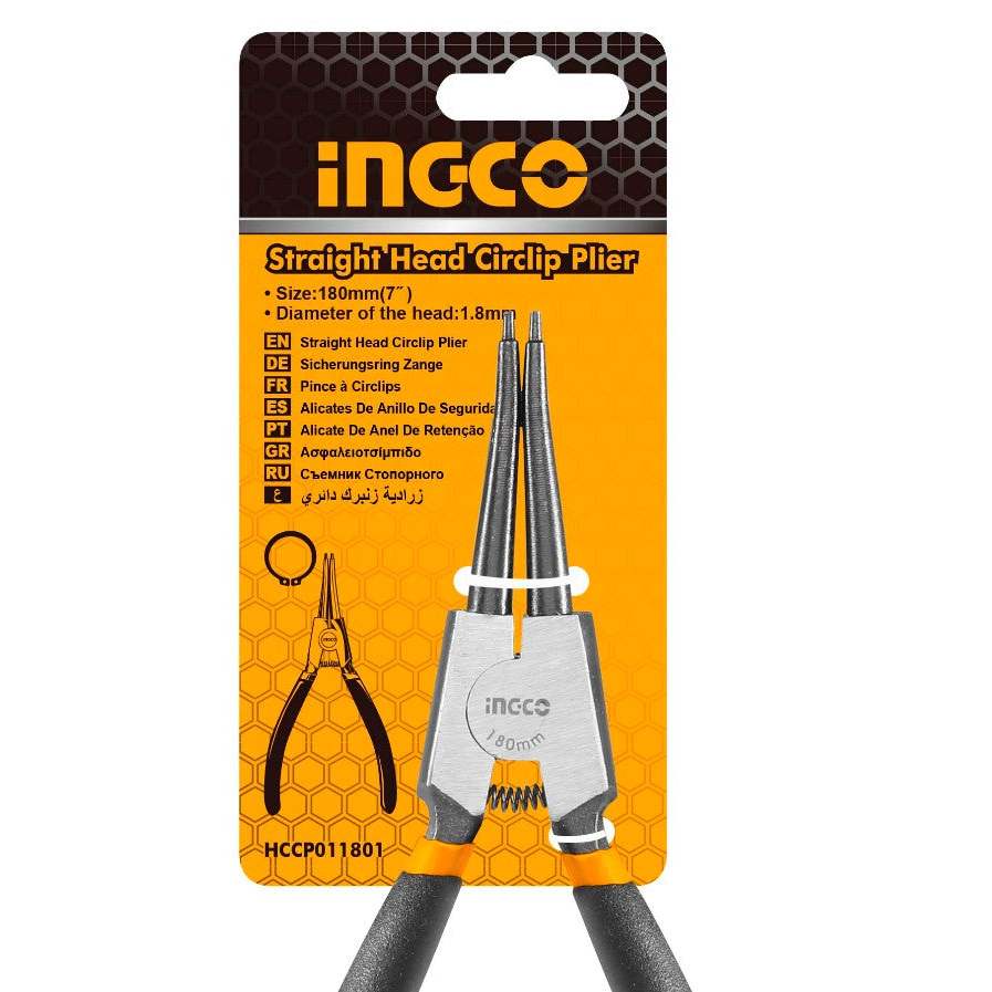 Kìm Mở Vòng Ngoài INGCO HCCP011801 7inch/180mm - Đầu 1.8mm Thép Carbon Thinksafe