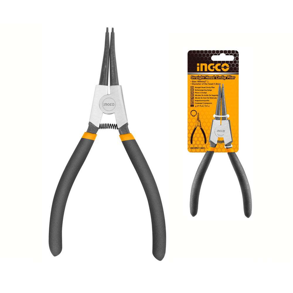 Kìm Mở Vòng Ngoài INGCO HCCP011801 7inch/180mm - Đầu 1.8mm Thép Carbon Thinksafe