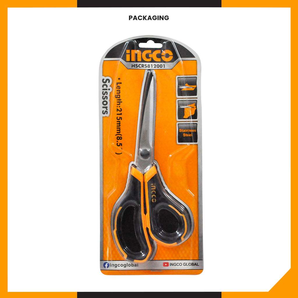Kéo cắt vải 215mm INGCO HSCRS812001 HSCRS812801 chất liệu thép không gỉ , độ dày lưỡi dao 2,5mm - Thinksafe