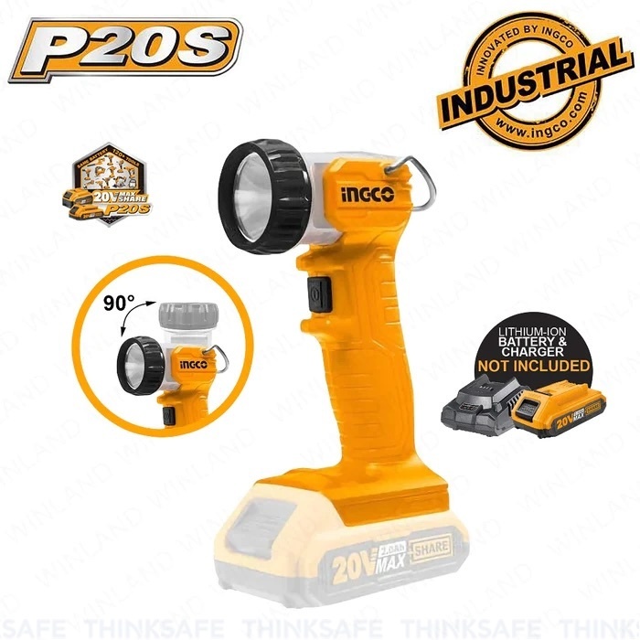 Đèn làm việc pin 20V INGCO CWLI2001, Công suất LED 3.2W, Độ sáng 225 lumens - Thinksafe