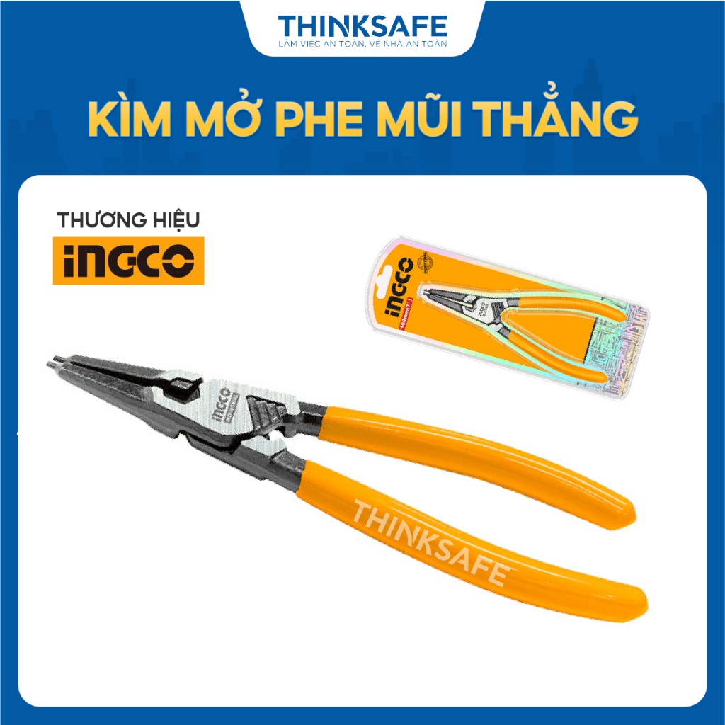 Kìm mở vòng mũi thẳng INGCO HCCP261803 7inch/180mm - Đầu 1.8mm thép carbon Thinksafe