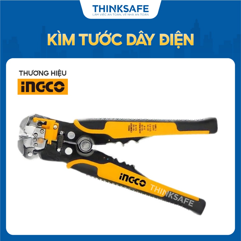 Kìm tự động đa năng INGCO HWSP102418 - Tước, cắt, bấm Cos, cắt dây đồng, nhôm Bấm đầu Cos cách điện 0,5-6mm² - Thinksafe