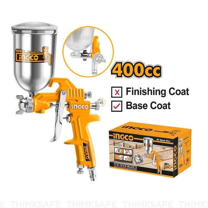 Súng phun sơn 400cc INGCO ASG4042, Đầu phun 1.5mm, Dung tích 400cc, Đa dạng đầu nối, Áp suất 3-4bar - Thinksafe