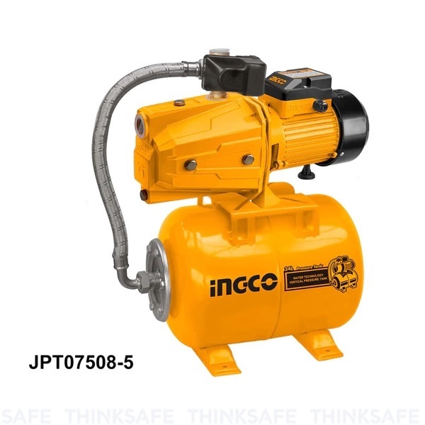 Máy bơm phun tự động INGCO JPT07508 220-240V, tần số 50Hz, Công suất 750W, Độ hút sâu 9m, Lưu lượng 60L/p - Thinksafe