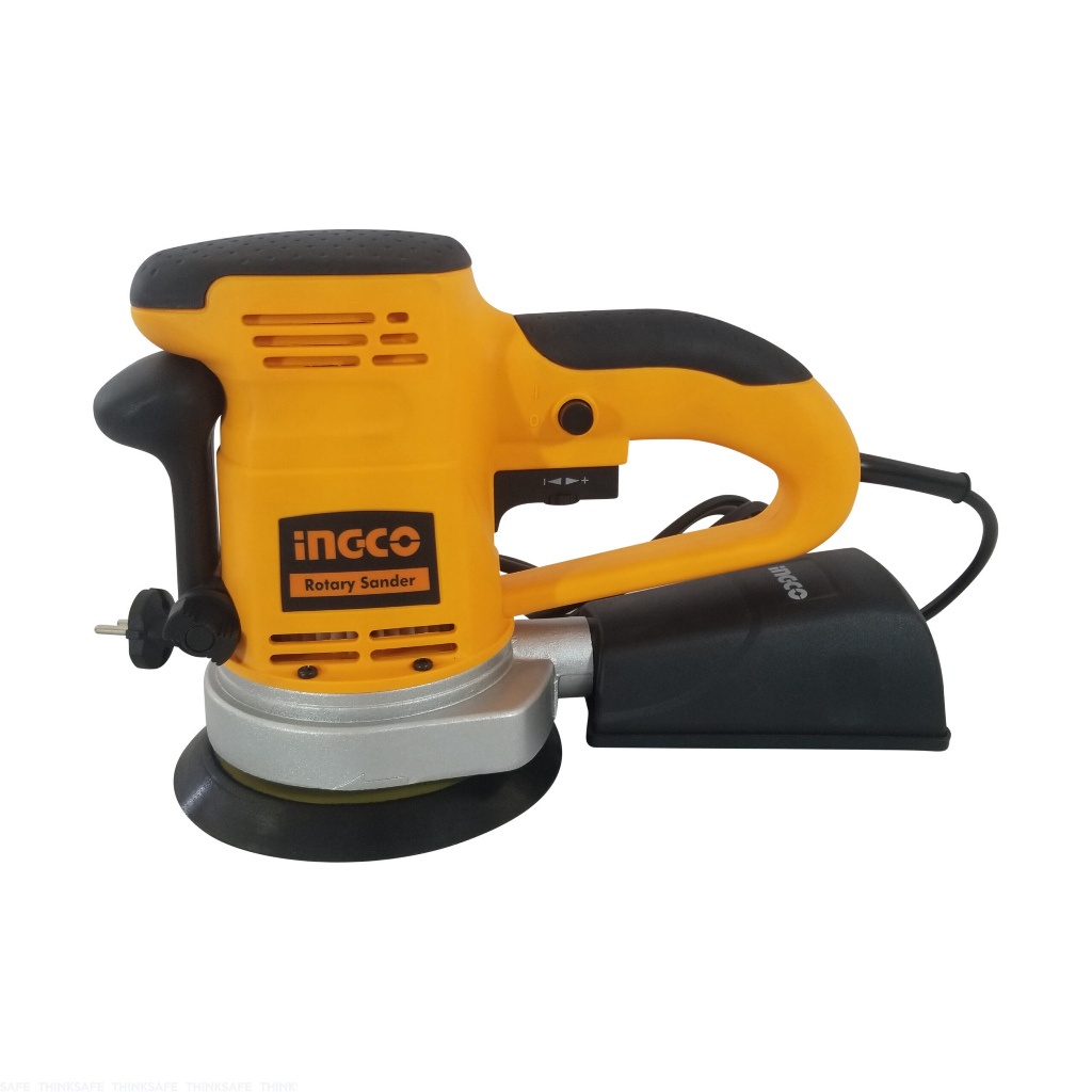 Máy chà nhám đĩa INGCO RS4501.2 công suất 450W, Tốc độ 4000-13000rpm, Đĩa 150mm - Kèm đế chà nhám PU 150mm Thinksafe
